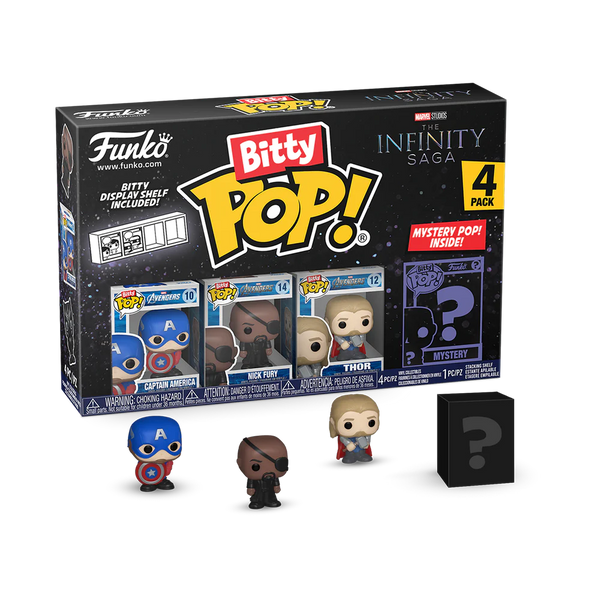 Marvel - Funko Bitty Pop! Series 1 Captain America 4 Pack