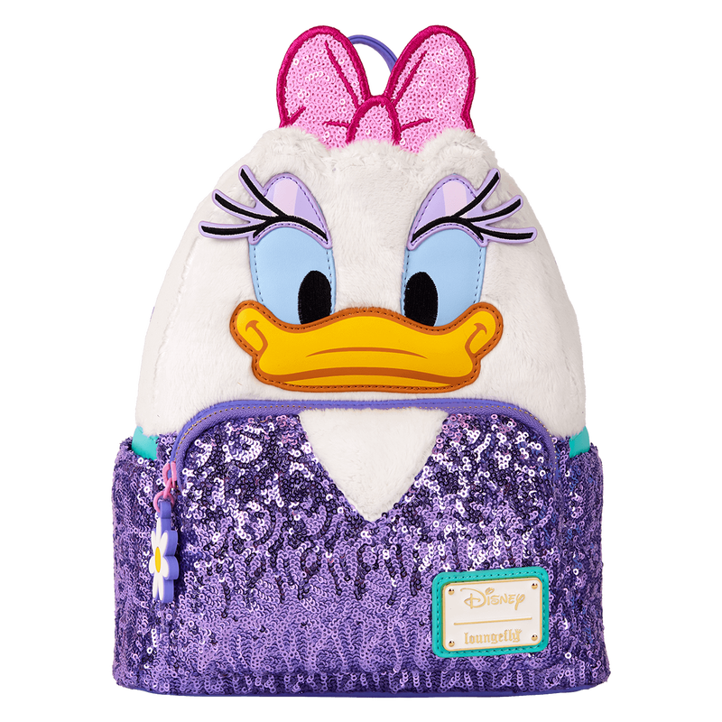 Disney - Loungefly Daisy Duck Sequin Plush Mini Backpack