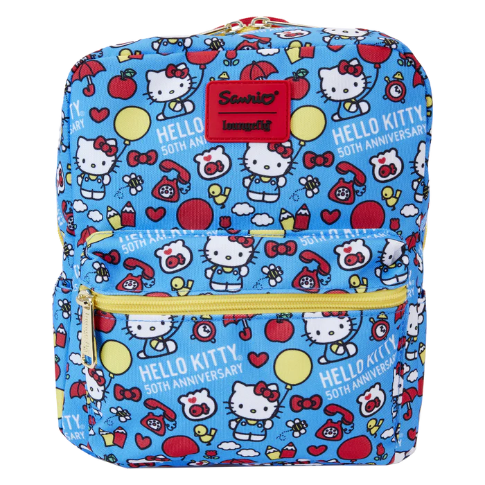 Hello Kitty - Loungefly 50th Anniversary Classic All Over Print Nylon Mini Backpack