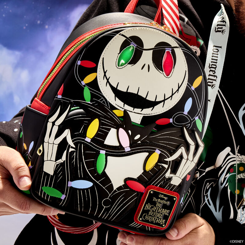 Disney - Loungefly The Nightmare Before Christmas Smiling Jack Skellington Light Up Mini Backpack