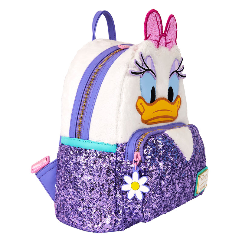 Disney - Loungefly Daisy Duck Sequin Plush Mini Backpack