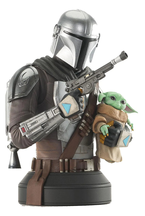 Star Wars - The Mandalorian Bust 1/6 The Mandalorian with Grogu 15 cm